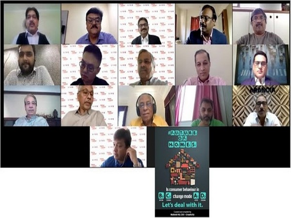 Mahesh M CEO - Creaticity and Convenor - Home & Home plus Conclave 2020 (top left) convenor of the digital conclave announcing the launch of the e-book titled #Future of Homes