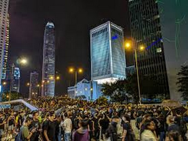 An anti-government protest in Hong Kong. 