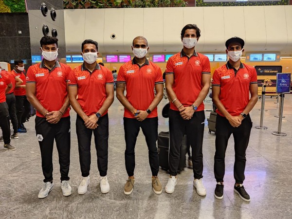 Indian hockey team players before leaving for Argentina (Photo/ Hockey India Twitter)  