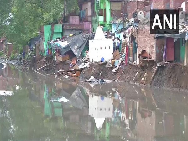 A house collapsed in Delhi's Anna Nagar due to heavy rainfall on Sunday. Photo/ANI