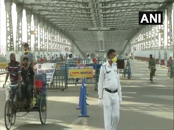 Visual from Howrah Bridge on Monday
