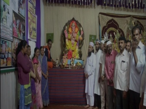 Hindus and Muslims celebrating Ganesh Chaturthi and Muharram together. Photo/ANI