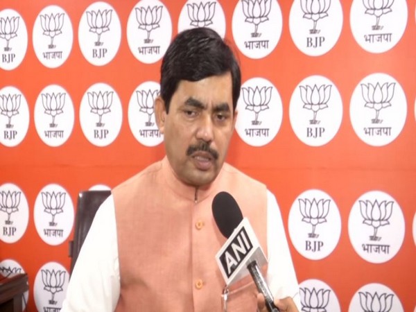 BJP national spokesperson Shahnawaz Hussain speaking to ANI in New Delhi on Sunday. Photo/ANI
