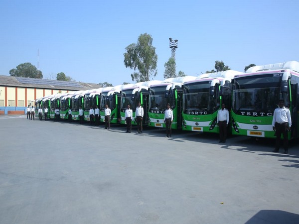 40 Electric buses inducted into fleet of TSRTC at Hyderabad on Tuesday 