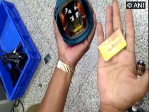 The seized gold from the angle drilling machine at Rajiv Gandhi International Airport, Hyderabad.