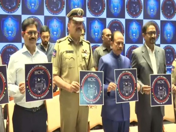 Telangana Home Minister Mohammed Mahmood Ali releasing the logo of Hyderabad City Security Council on Thursday. Photo/ANI