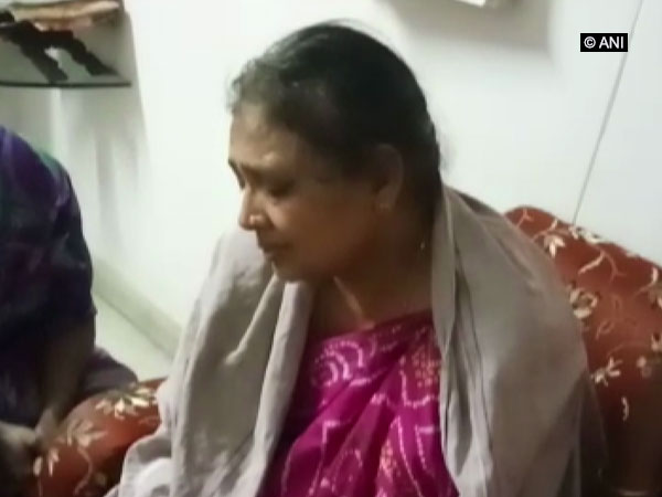 Tulsiram's mother Nalini at her residence in Hyderabad on Wednesday. Photo/ANI 