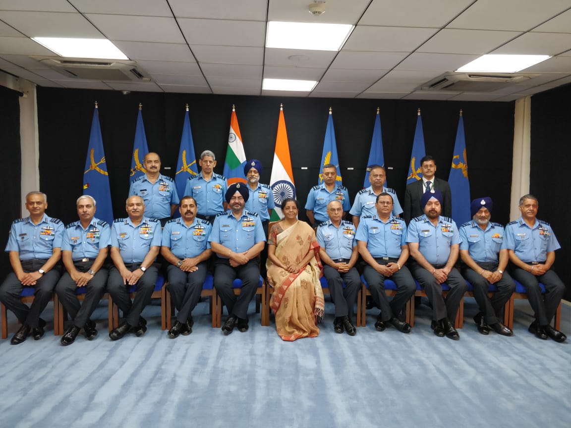 Defence Minister Nirmala Sitharaman on Wednesday attended an Indian Air Force (IAF) commanders' conference
