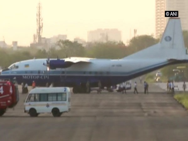 The Antonov-12 cargo aircraft, which was forced to land at Jaipur air base. Photo/ANI