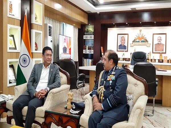 Air Chief Marshal RKS Bhadauria on Wednesday called on Arunachal Pradesh Governor Brig (retired) BD Mishra as well as Chief Minister Pema Khandu. (Photo Credit: IAF)