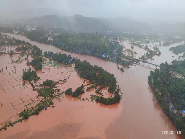 IAF carries rescue operations in flood-affected area.