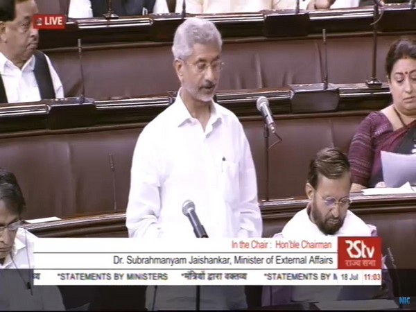 External Affairs Minister S Jaishankar while speaking in the Rajya Sabha on Thursday. (Photo/ANI)
