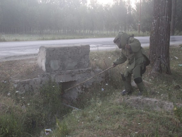 An IED like suspicious object destroyed by Army bomb disposal squad in J-K on Tuesday. (Photo/ANI)