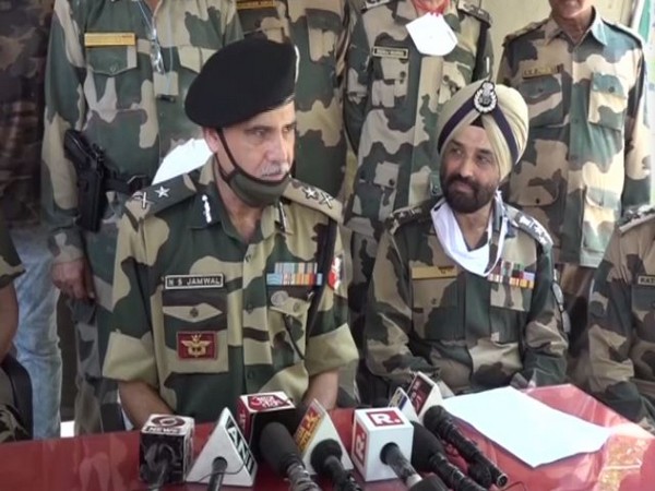 IG BSF NS Jamwal speaking at a press conference on Saturday. photo/ANI