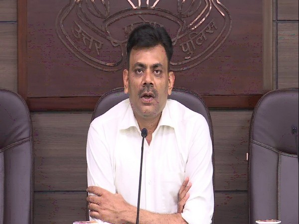 Uttar Pradesh Inspector General (Law and Order) Praveen Kumar addressing a press conference on Monday. Photo/ANI