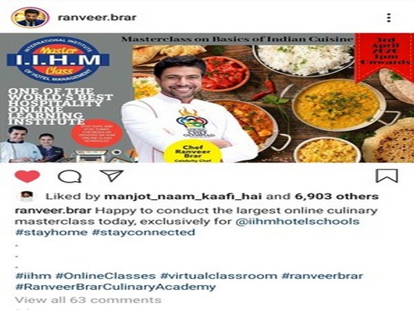Chef Ranveer Brar Instagram post