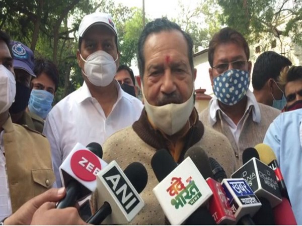 RSS leader Indresh Kumar speaking to reporters in Indore on Saturday. 