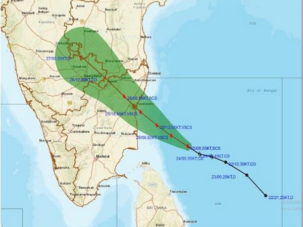 Cyclone Nivar will cross Tamil Nadu-Puducherry coasts between Karaikal and Mamallapuram by midnight or early hours of November 26 (Photo/IMD)