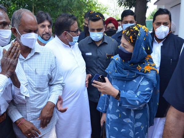 PDP chief Mehbooba Mufti on Jammu tour (Photo/ANI)