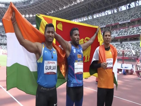 (From left) Sundar Singh Gurjar, Dinesh Priyan Herath Mudiyanselage and Devendra Jhajharia (Photo: SAI Media)
