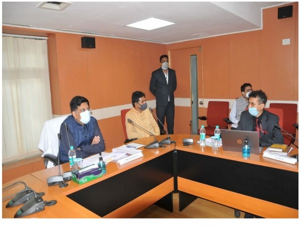 Piyush Goyal chairing meeting to review the functioning of the Office of Controller General of Patents, Designs and Trademarks in Mumbai on Saturday. 