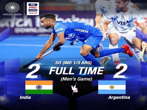 Indian hockey team in action against Argentina (Image: Hockey India Twitter)