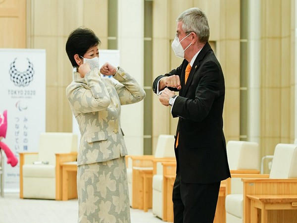 Governor of Tokyo Yuriko Koike and IOC President Thomas Bach (Photo/ IOC Media Twitter)