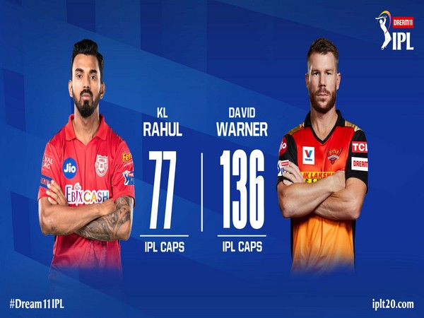 Kings XI Punjab captain KL Rahul and SRH captain David Warner (Photo/ IPL Twitter) 