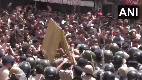 Visuals from the protest (Photo/ANI)