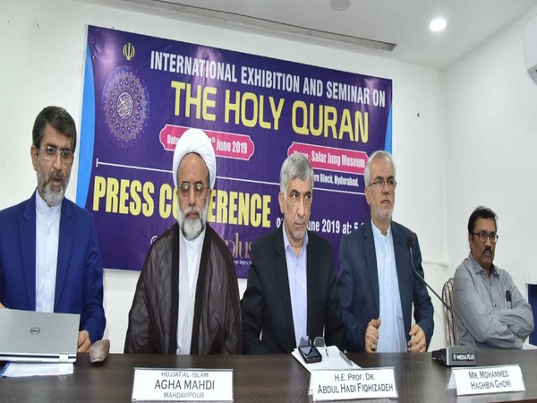 Press briefing to announce international Quran Exhibition to be held in Hyderabad from June22-24 (Photo/ANI)