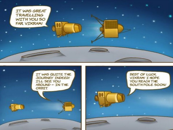 A post shared by ISRO featuring an imaginary conversation between Vikram and Orbiter (Picture courtesy: Twitter)