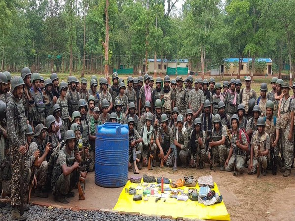 Huge cache of arms and incriminating material seized by ITBP at Kondagaon on Monday 