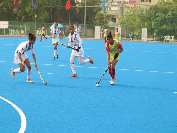 Players in action during 12th Hockey India Junior Women National Championship (Image: HI)