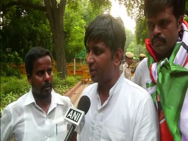 Amrish Ranjan Pandey, Media Head of Youth Congress speaking to ANI in New Delhi on Wednesday. Photo/ANI