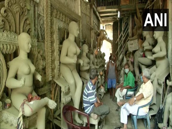 A picture from Kolkata's idol-making hub Kumartuli (Photo/ANI)
