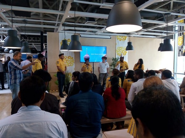 IKEA celebrating completion of it's first year in Hyderabad on Friday. Photo/ANI