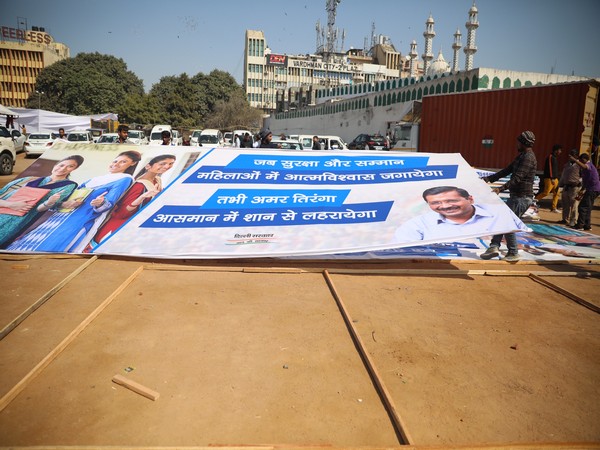 AAP chief Arvind Kejriwal is set to take oath as Delhi Chief Minister for the third straight time at Ramlila Maidan on Sunday. Photo/ANI