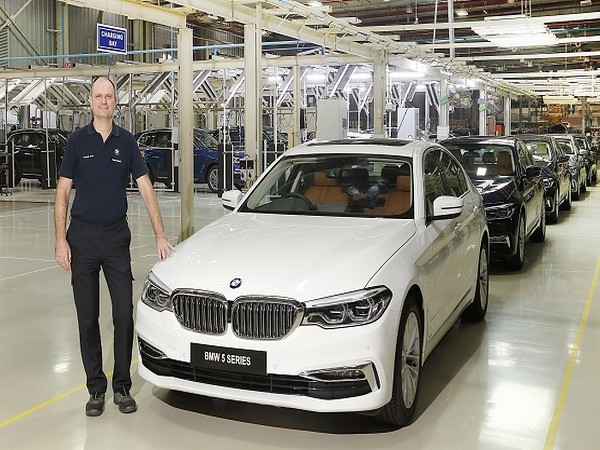 Mr. Thomas Dose MD BMW Plant Chennai with the BS VI diesel BMW 5 Series