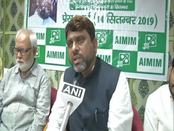 AIMIM Bihar unit president Akhtarul Iman speaking to ANI on Saturday in Patna. Photo/ANI