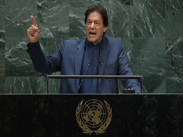 Pakistan Prime Minister Imran Khan addressing at the UN General Assembly in New York on Friday. (Photo Credits: Reuters)