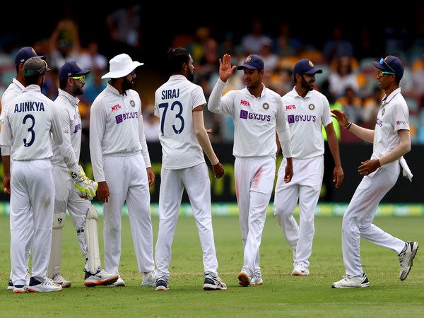 Indian players celebrate the fall of an Australia wicket (Photo/ ICC Twitter)