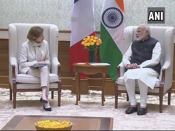 French Defence Minister Florence Parly and Prime Minister Narendra Modi