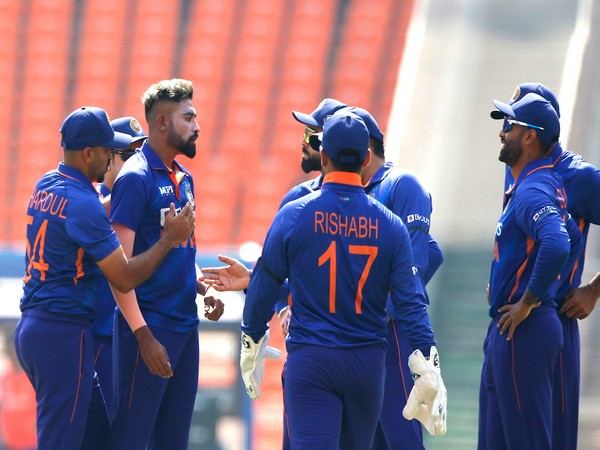Indian team celebrating after the fall of wicket (Image: BCCI Twitter)