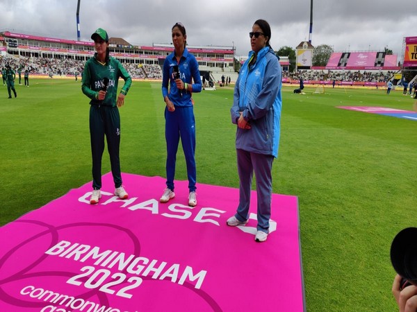 India and Pakistan skippers at the toss. (Photo- BCCI Women)