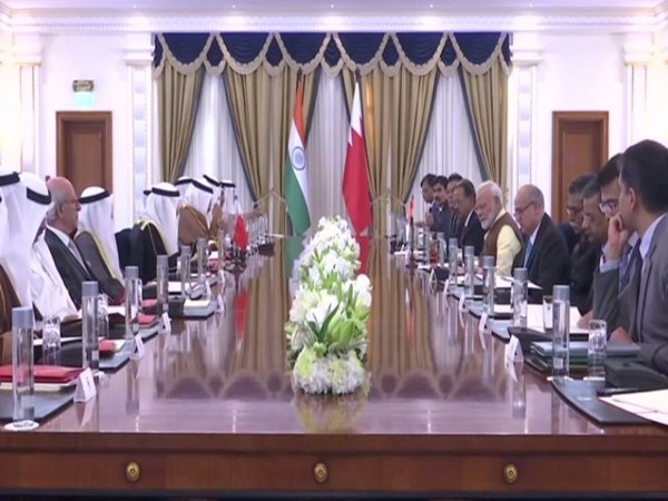 PM Narendra Modi holds talks with Bahraini counterpart Prince Khalifa Bin Salman Al Khalifa in Manama on Saturday.