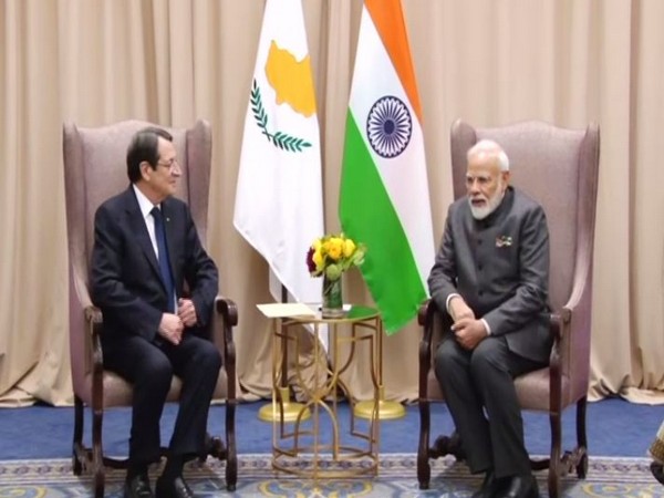 Prime Minister Narendra Modi meets Cyprus President Nicos Anastasiades in New York on Thursday. (Photo/ANI)