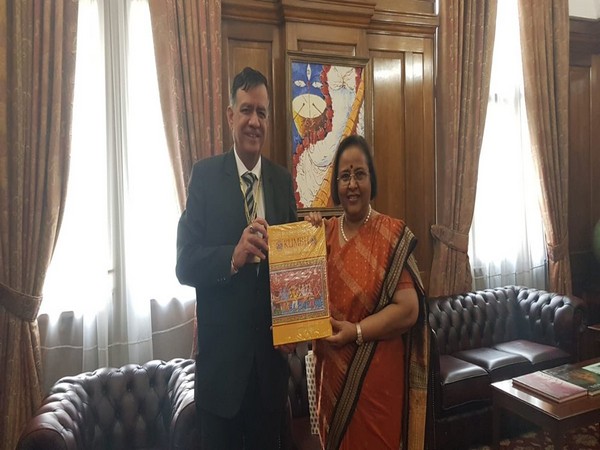 India's High Commissioner to the UK Ruchi Ghanashyam meets Uttar Pradesh Cabinet Minister Satish Mahana in London on Thursday. (Photo Credits: Indian High Commission/ Twitter)