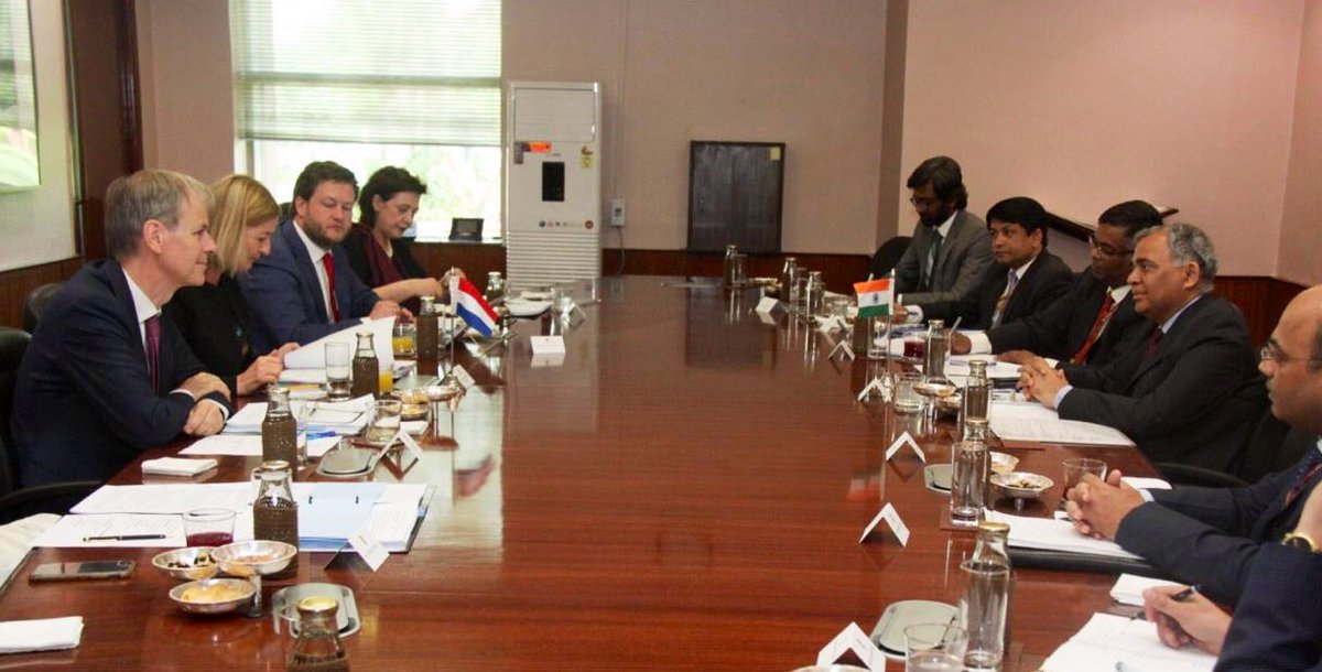 Officials from India and the Netherlands participate in Foreign Office consultations in New Delhi on Friday. (Image Source: MEA Twitter)