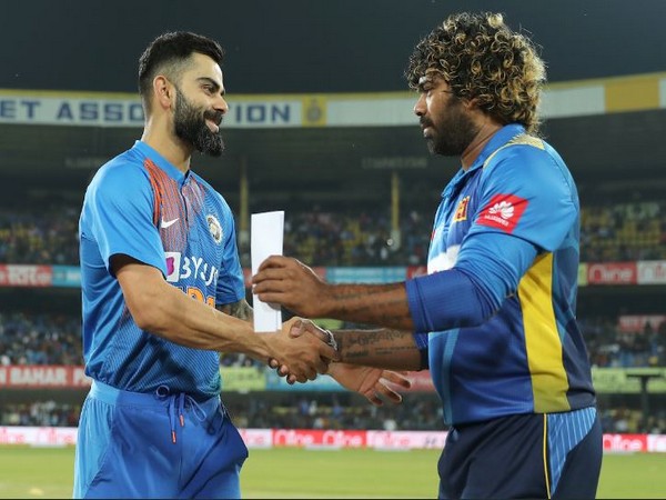 India skipper Virat Kohli (left) with Sri Lanka captain Lasith Malinga (right). (Photo/ BCCI Twitter) 