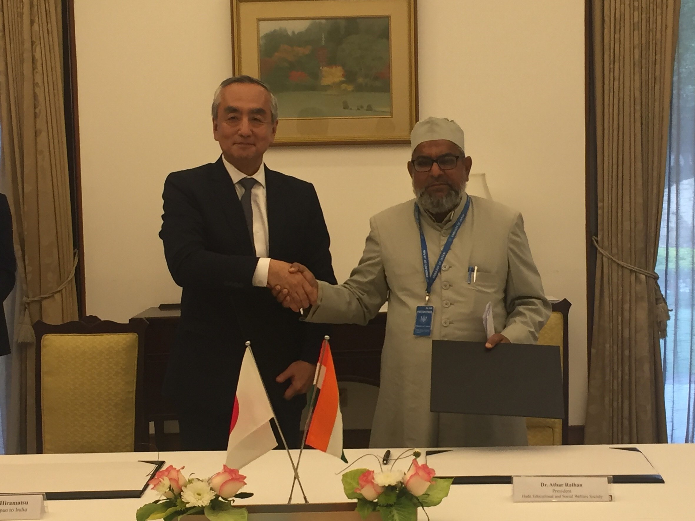 Two projects under the Grant Assistance for Grassroots Projects (GGP) signed at the Japan Embassy in New Delhi on Tuesday.